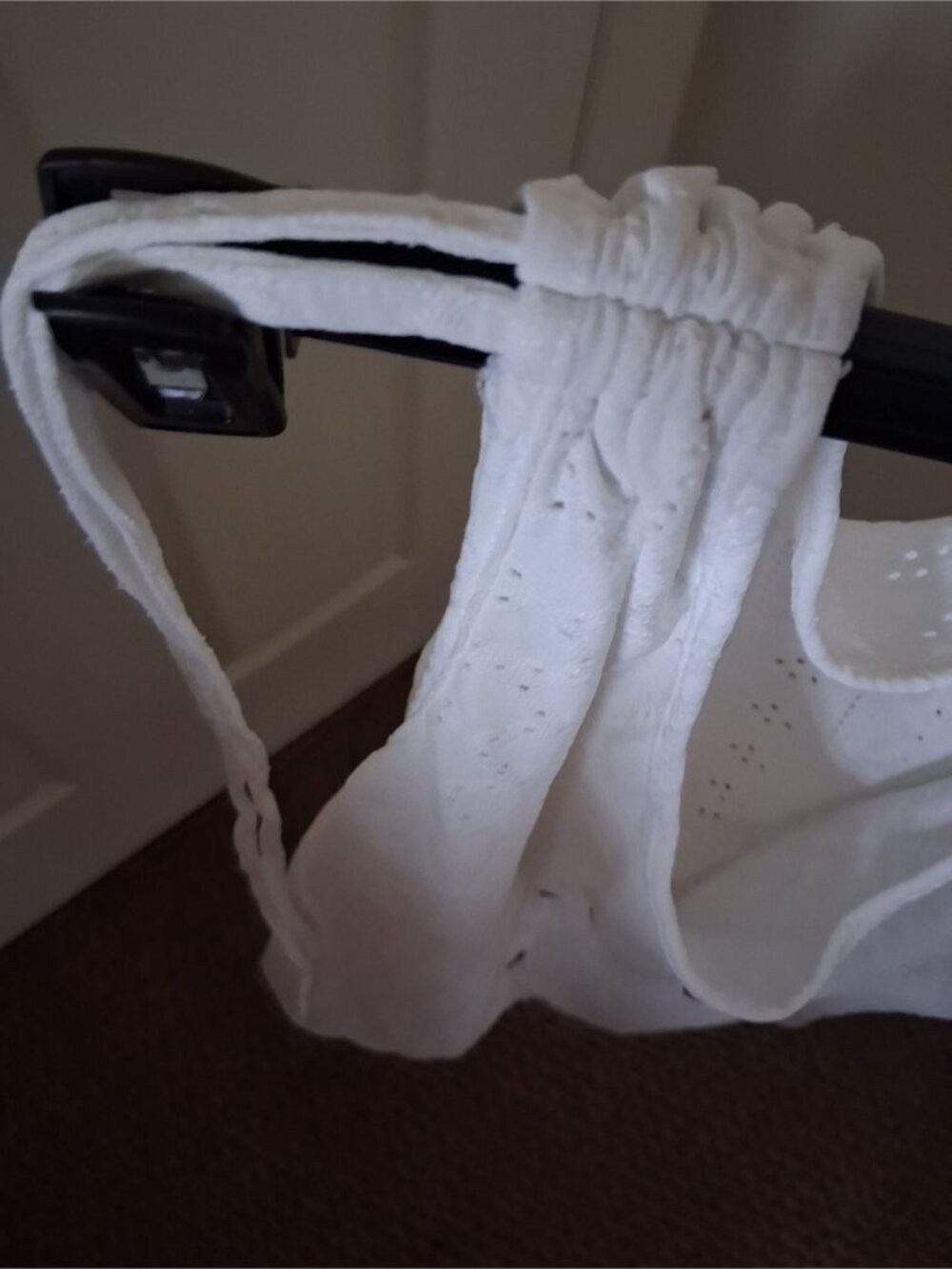 Sleeveless White Eyelet Button-Front Tank Top - Picture 5 of 5